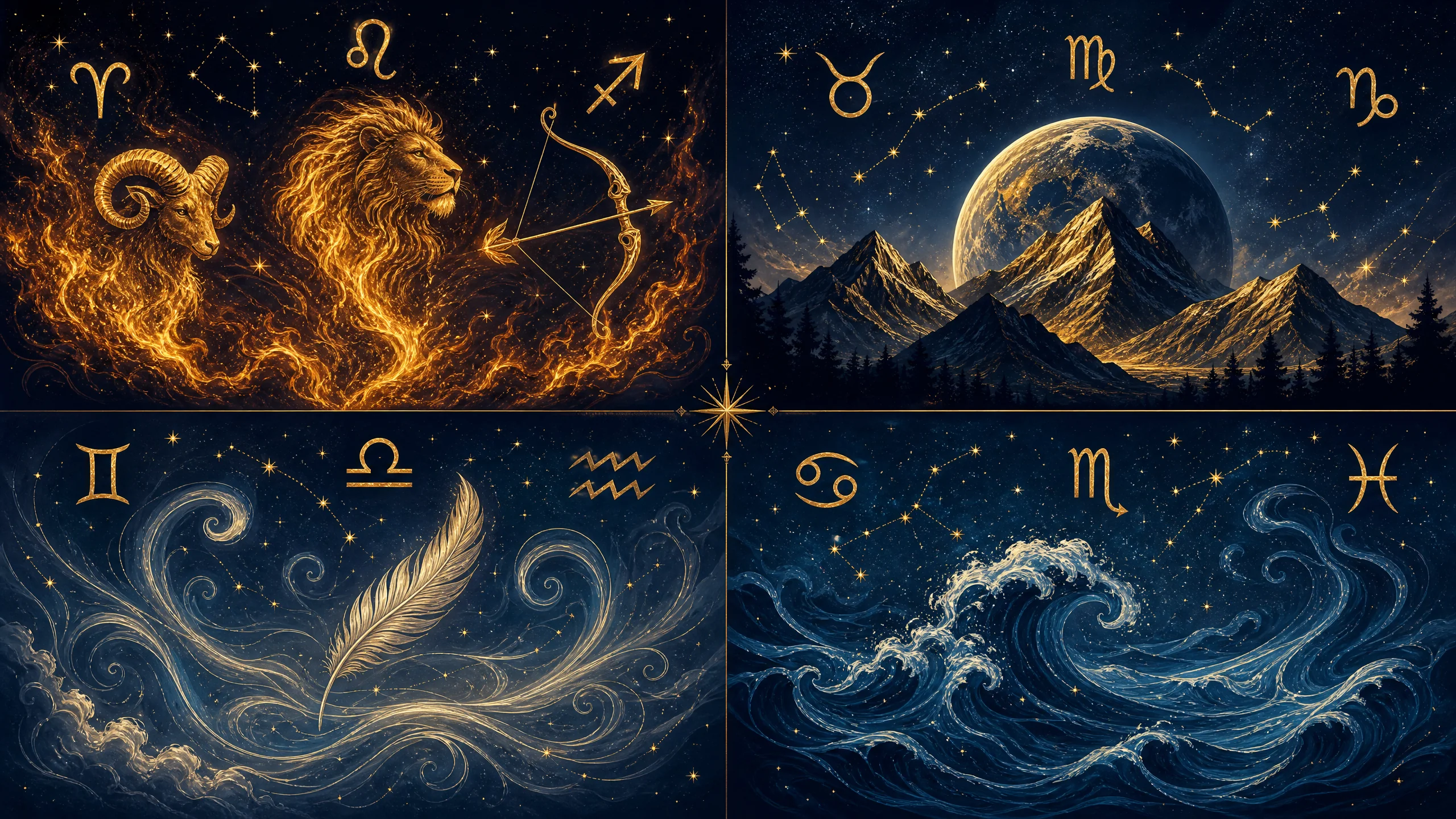 The Four Elements: Fire, Earth, Air and Water